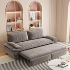 73.2" Queen Pull-Out Sofa Bed | 3-in-1 Convertible Sleeper Sofa | Chaise Lounge & King Bed | Premium Velvet + High-Density Foam | Steel Reinforced Frame | Space-Saving Modern Design | Beige/Gray/Camel/Blue