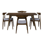 Christopher Knight Home 5-Piece Mid-Century Dining Set — Rubberwood Frame, Faux Wood Tabletop, Ergonomic Cushioned Chairs | Seats 4