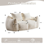 Giant 2-Seat Bean Bag Sofa for Adults | Ultra Soft Faux Fur | High-Density Shredded Memory Foam | 650 lbs | No Assembly Required | With Pillows & Large Armrests | White/Gray/Black/Brown/Yellow/Green