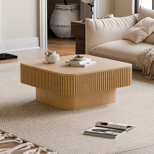 31.5'' Square Coffee Table with Storage Solid