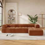 122" Modern L-Shaped Modular Sectional Sofa | 2-Piece Chaise Lounge Set | High-Resilience Fully Compressed Foam | No Internal Wood Frame | Stain & Pilling Resistant | No Assembly Required | Living Room, Bedroom, Home Office | Beige/Gray/Espresso/Oran