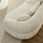 102.36 inch Cloud-Like Sofa,Modern Sectional Curved Sofa,Textured Fabric Couch,Upholstered  4-Seat Comfy Sofa for Living Room,Beige