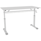 Height-Adjustable Standing Desk — 39" Manual Crank Sit-Stand Desk for Kids & Adults | Ergonomic Home Office Study Table | Sturdy Dual-Column Frame | No Electricity Needed | Compact Minimalist Design | White