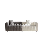 83.46" Modern Bubble Modular 3-Seat Velvet Sofa | Ergonomic Cushion Back Design | High-Density Foam Fill | Sturdy Wood Frame + 6 Metal Legs | 750 lbs Capacity | Versatile Configuration | Living Room, Bedroom | White-Gray/Blue/Pink/Black/Gray/Green/Wh