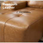 Boneless Couches for Living Room, Brown Faux Leather Cloud Sectional Couches with Chaise, Deep Seat L Shaped Modular Sofa, No Assembly Required Sofas in a Box (Left,Faux Leather,Brown)