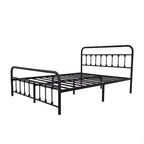 Twin/Full/Queen Size Metal Platform Bed Frame | Classic Spindle Headboard & Footboard | Reinforced Sturdy Structure | Ample Under-Bed Storage | No Box Spring Needed | Black/Charcoal Gray/White