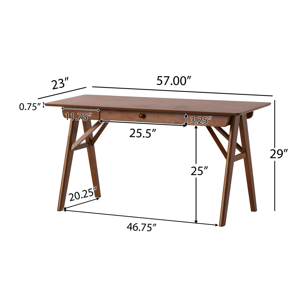 Wood Desk with Drawers
