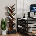 9 Tier Tree Bookshelf with Drawer Bookcase