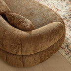 102.36 inch Cloud-Like Sofa,Modern Sectional Curved Sofa,Textured Fabric Couch,Upholstered  4-Seat Comfy Sofa for Living Room,Beige