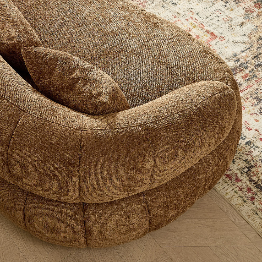 102.36 inch Cloud-Like Sofa,Modern Sectional Curved Sofa,Textured Fabric Couch,Upholstered  4-Seat Comfy Sofa for Living Room,Beige