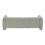 83" Modern Wave Design 3-Seat Boucle Sofa | Graceful Curved Silhouette | High-Resilience Foam + Thickened Cushions | Sturdy Wood Frame | 900 lbs Capacity | Living Room, Bedroom, Apartment | Light Green/Beige/Camel