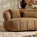 102.36 inch Cloud-Like Sofa,Modern Sectional Curved Sofa,Textured Fabric Couch,Upholstered  4-Seat Comfy Sofa for Living Room,Beige