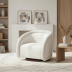 Sabbo Beige Bouclé Swivel Chair