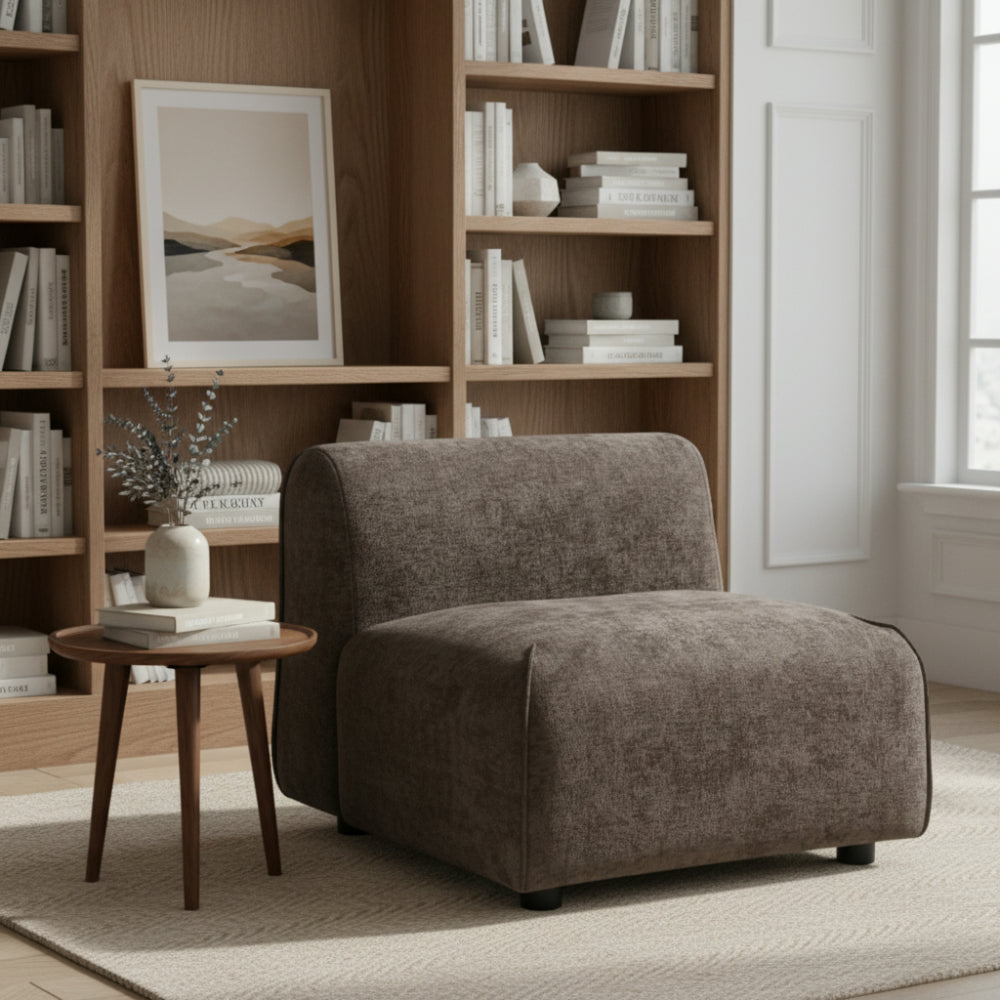 Modern Curved Upholstered Accent Chair