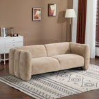 83" Modern Wave Design 3-Seat Boucle Sofa