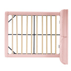 Queen Size PU Leather Floating Platform Bed | Button Tufted Segmented Headboard | Remote-Controlled LED Light Strip 6 Colors | 800 lbs | Hidden Leg Design | No Box Spring Needed | Pink / White / Khaki