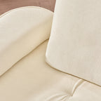 103" Deep Seat 3-Seater Sofa | 24" Extra Deep Cushions | Cloud Velvet Polyester Fabric | Solid Eucalyptus Frame & Wood Legs | 4 Pillows Included | 600 lbs | Pillow Top Arms | Beige / Green / Brick Red