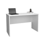 47" Modern Minimalist Study Desk | Spacious Computer & Laptop Table | Clean Lines + Smooth Finish | Generous Leg Clearance | Sturdy Particle Board Construction | Easy Assembly | Bedroom, Living Room, Home Office, Kitchen | White/Gray Walnut