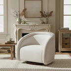 Sabbo Beige Bouclé Swivel Chair