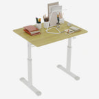 Height-Adjustable Standing Desk — 39" Manual Crank Sit-Stand Desk for Kids & Adults | Ergonomic Home Office Study Table | Sturdy Dual-Column Frame | No Electricity Needed | Compact Minimalist Design | White