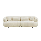 102.36 inch Cloud-Like Sofa,Modern Sectional Curved Sofa,Textured Fabric Couch,Upholstered  4-Seat Comfy Sofa for Living Room,Beige