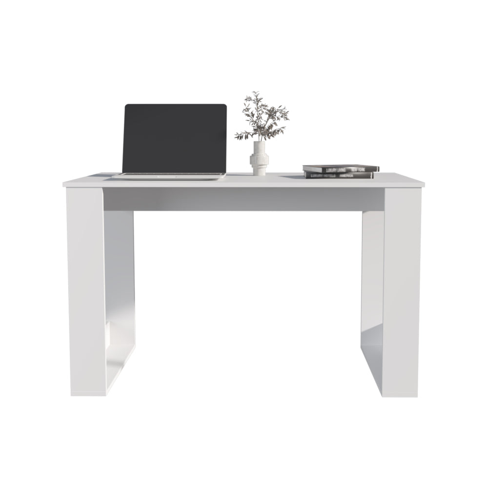 Oviedo 120 Writing Desk — 47" Spacious Work Surface | Modern Minimalist Design | Sturdy MDF Construction with Smooth Finish | Space-Saving Home Office Desk | Study, Bedroom, Apartment | White