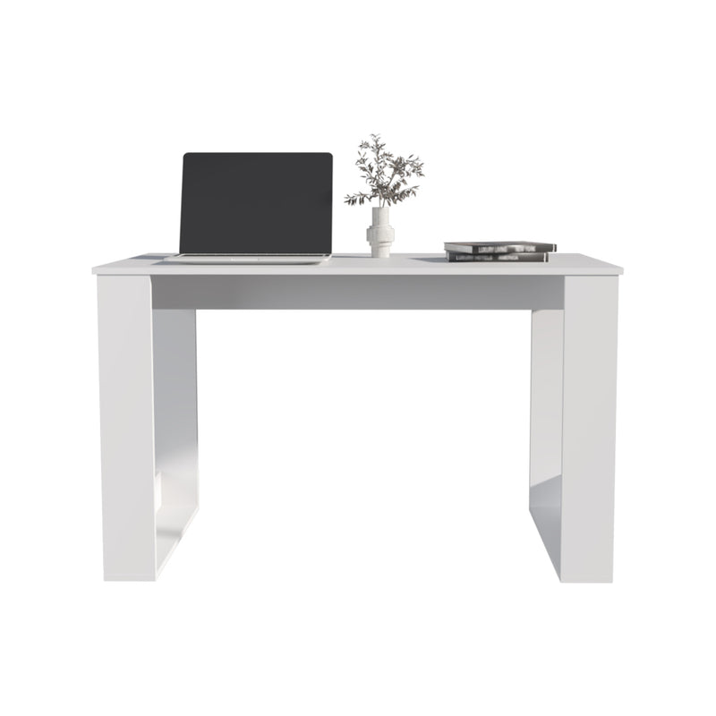 Oviedo 120 Writing Desk — 47" Spacious Work Surface | Modern Minimalist Design | Sturdy MDF Construction with Smooth Finish | Space-Saving Home Office Desk | Study, Bedroom, Apartment | White