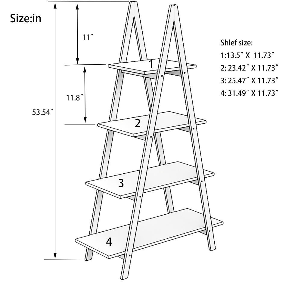 Solid bamboo wood oxford "A" frame ladder display
