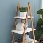 Solid bamboo wood oxford "A" frame ladder display