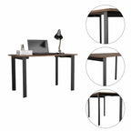 Mahogany Rectangle Writing Desk with Steel Legs