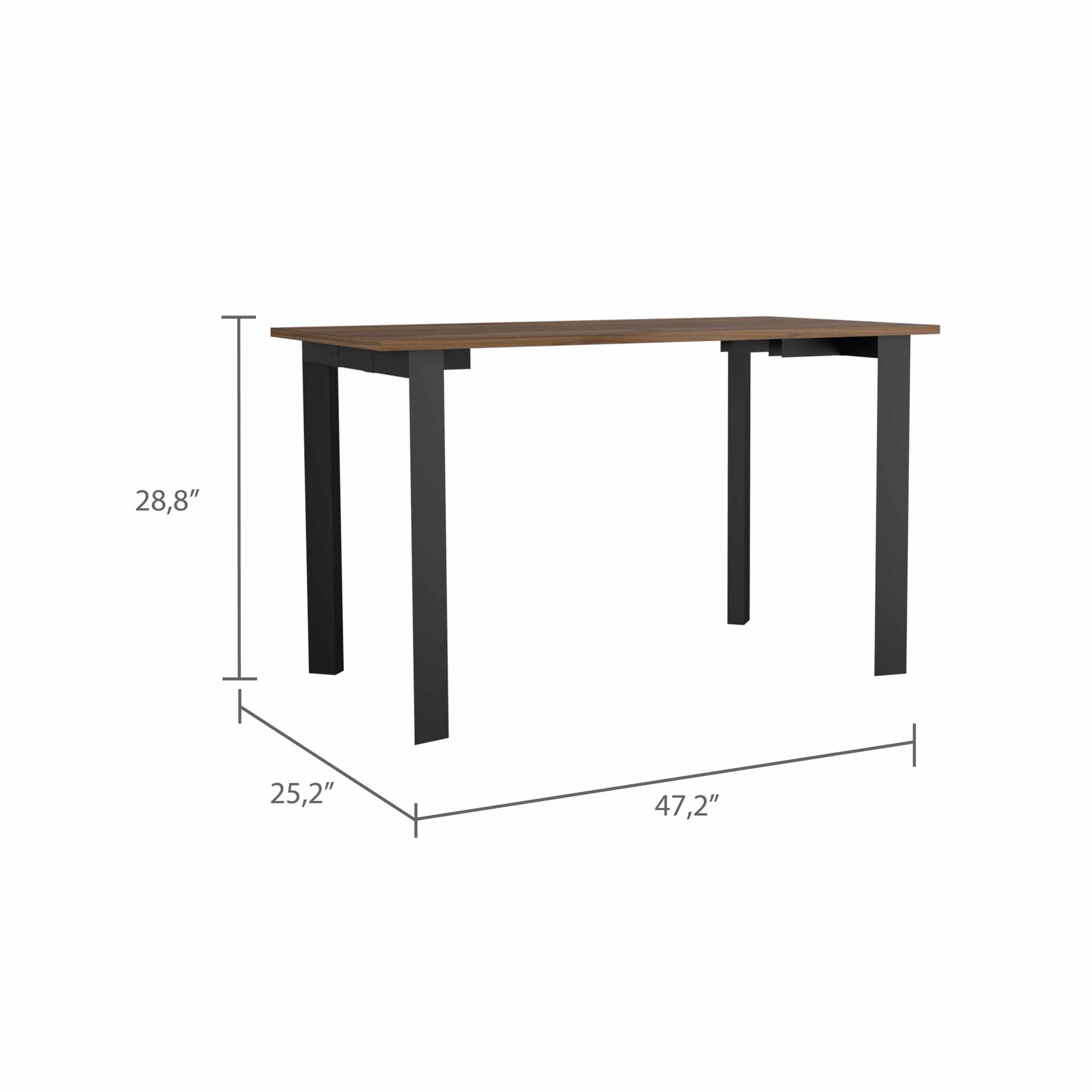 Mahogany Rectangle Writing Desk with Steel Legs