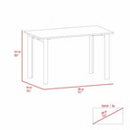Mahogany Rectangle Writing Desk with Steel Legs