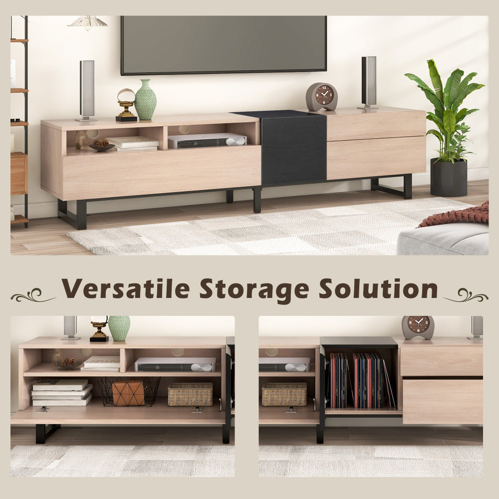 Modern TV Stand for 80'' TV with Double Storage