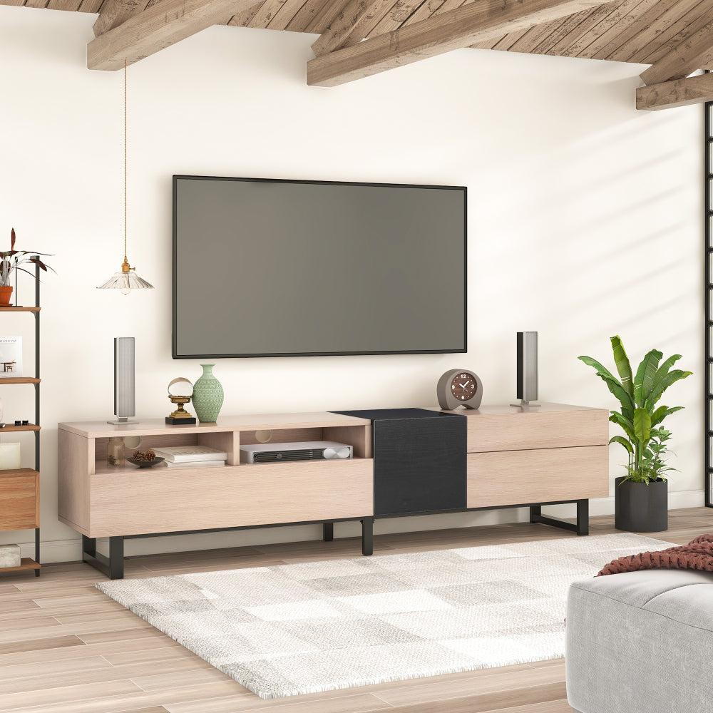 Modern TV Stand for 80'' TV with Double Storage