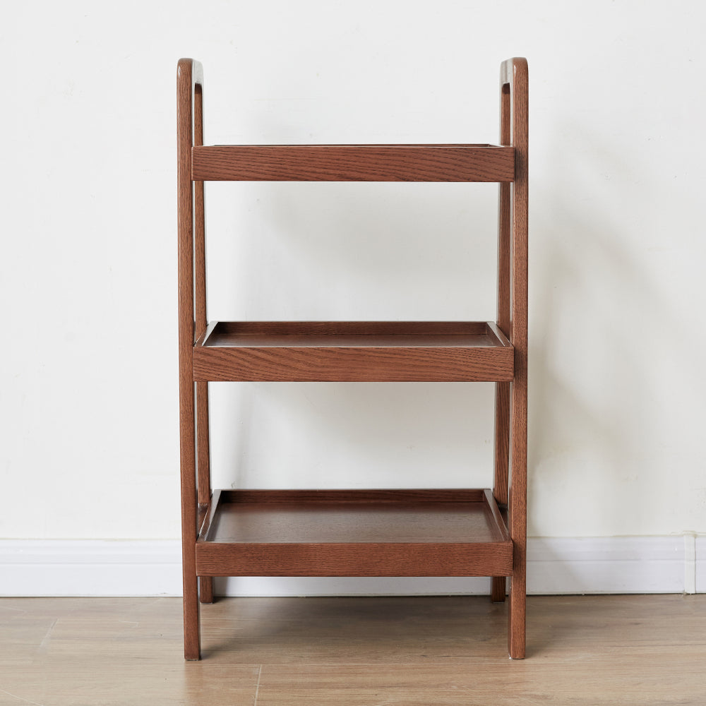 Walnut Color Oak Storage Bench