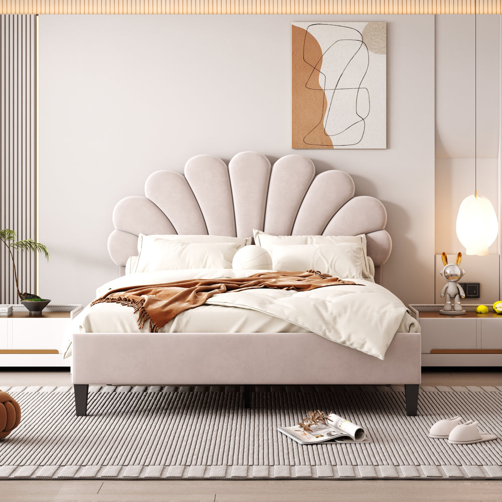 Velvet Platform Bed