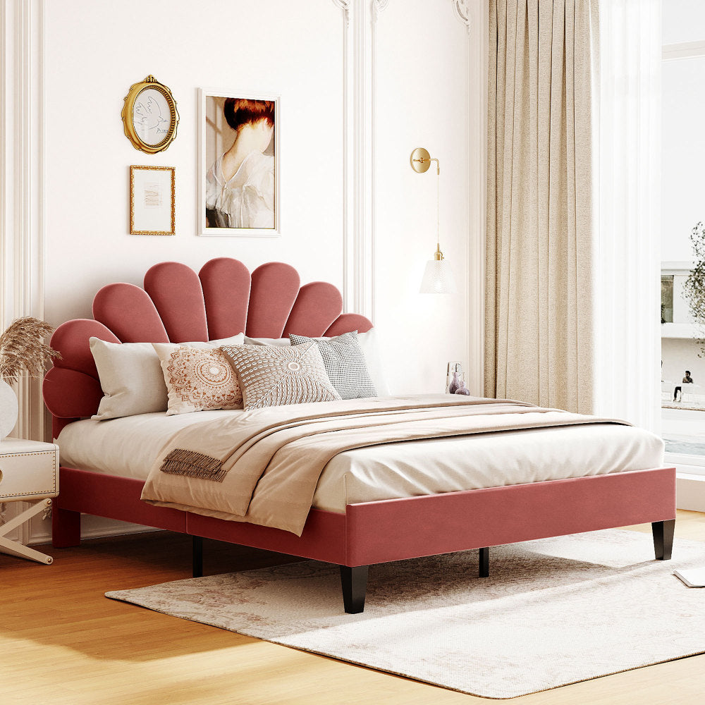 Velvet Platform Bed