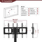 35.4 inch Black Multi-function TV Stand Height