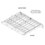 Queen Size Modern Floating Platform Bed | Particle Board Headboard Footboard & Side Rails | Rubberwood Legs | No Box Spring Needed | Easy Assembly | Gray / White Washed / Walnut