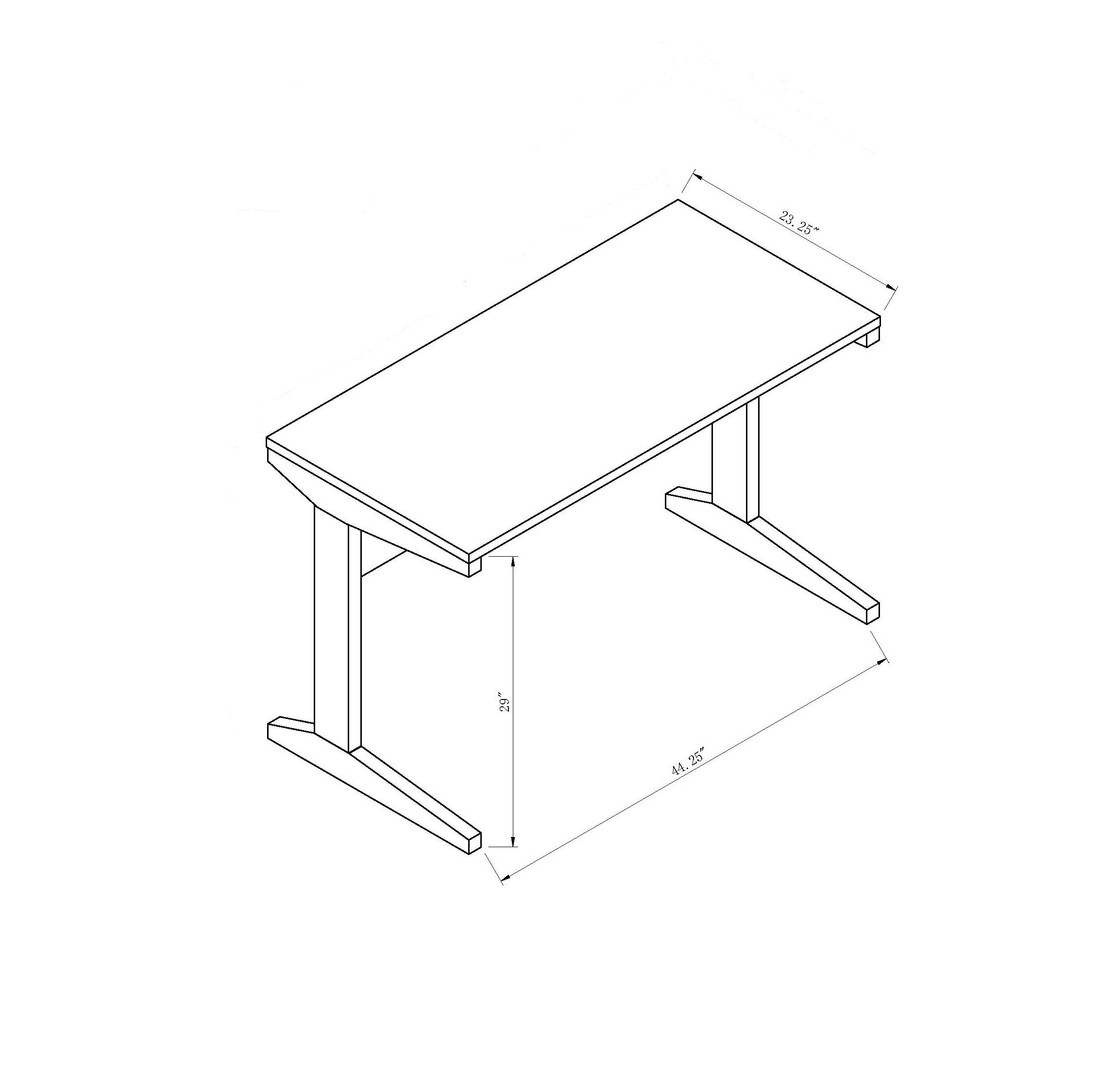 Home office desk with detached file cabinet