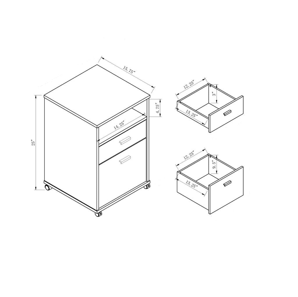 Home office desk with detached file cabinet