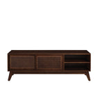 59 Inch Mid Century Modern Rattan TV Stand for 65