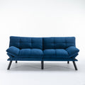 Convertible Sofa Bed 3-Seater | Adjustable Backrest & Armrests | 800 lbs Heavy Duty | Iron Legs | Compact Futon for Living Room Apartment | Navy Blue/Black/Emerald Green