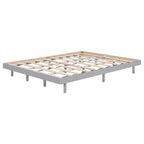 Queen Size Modern Floating Platform Bed | Particle Board Headboard Footboard & Side Rails | Rubberwood Legs | No Box Spring Needed | Easy Assembly | Gray / White Washed / Walnut