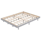 Queen Size Modern Floating Platform Bed | Particle Board Headboard Footboard & Side Rails | Rubberwood Legs | No Box Spring Needed | Easy Assembly | Gray / White Washed / Walnut