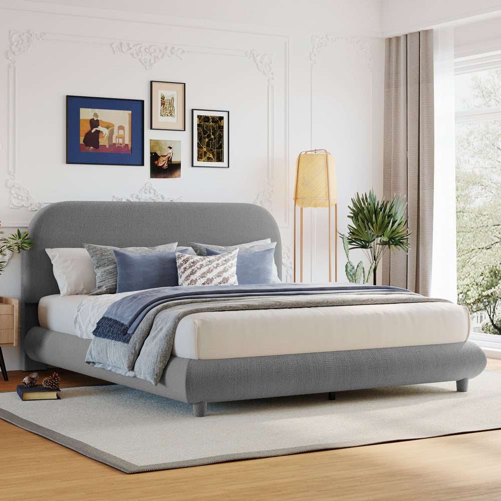 Teddy Fleece Upholstered Platform Bed