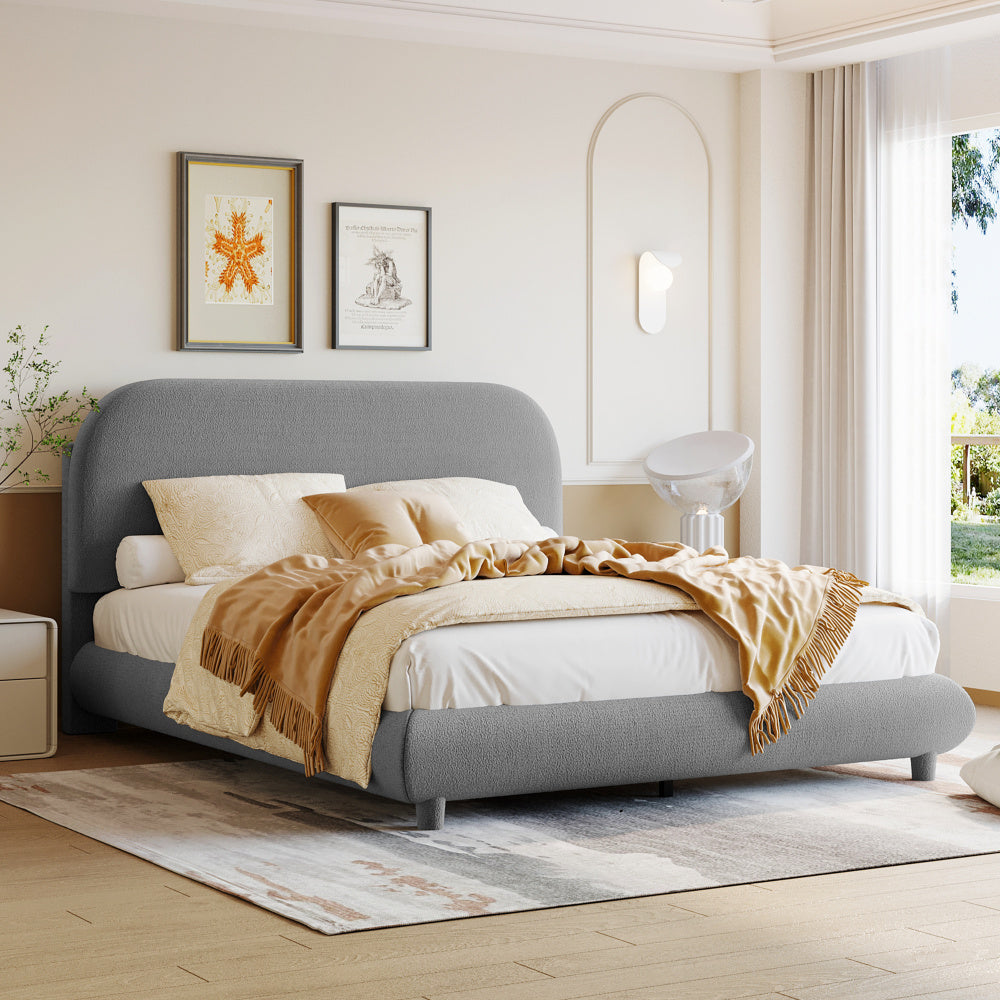 Teddy Fleece Upholstered Platform Bed