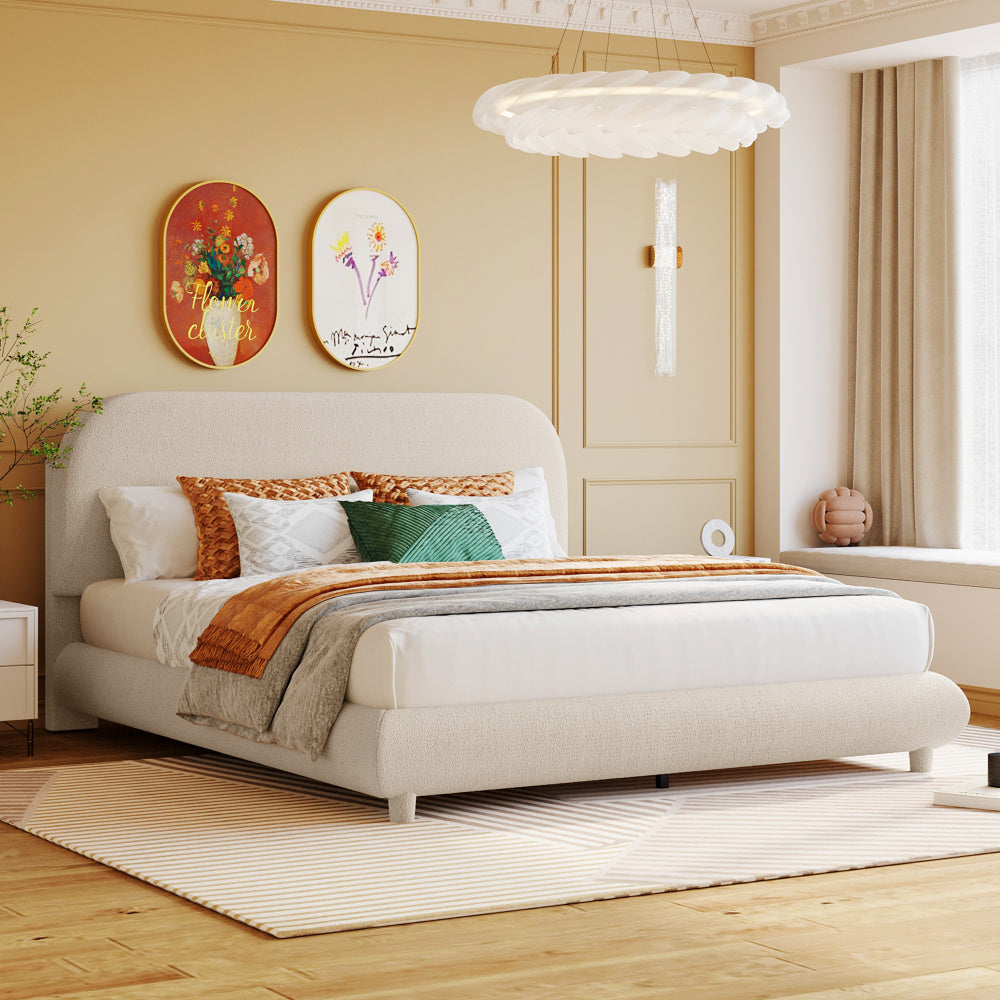 Teddy Fleece Upholstered Platform Bed