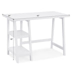Contemporary Wood Writing Desk with Storage