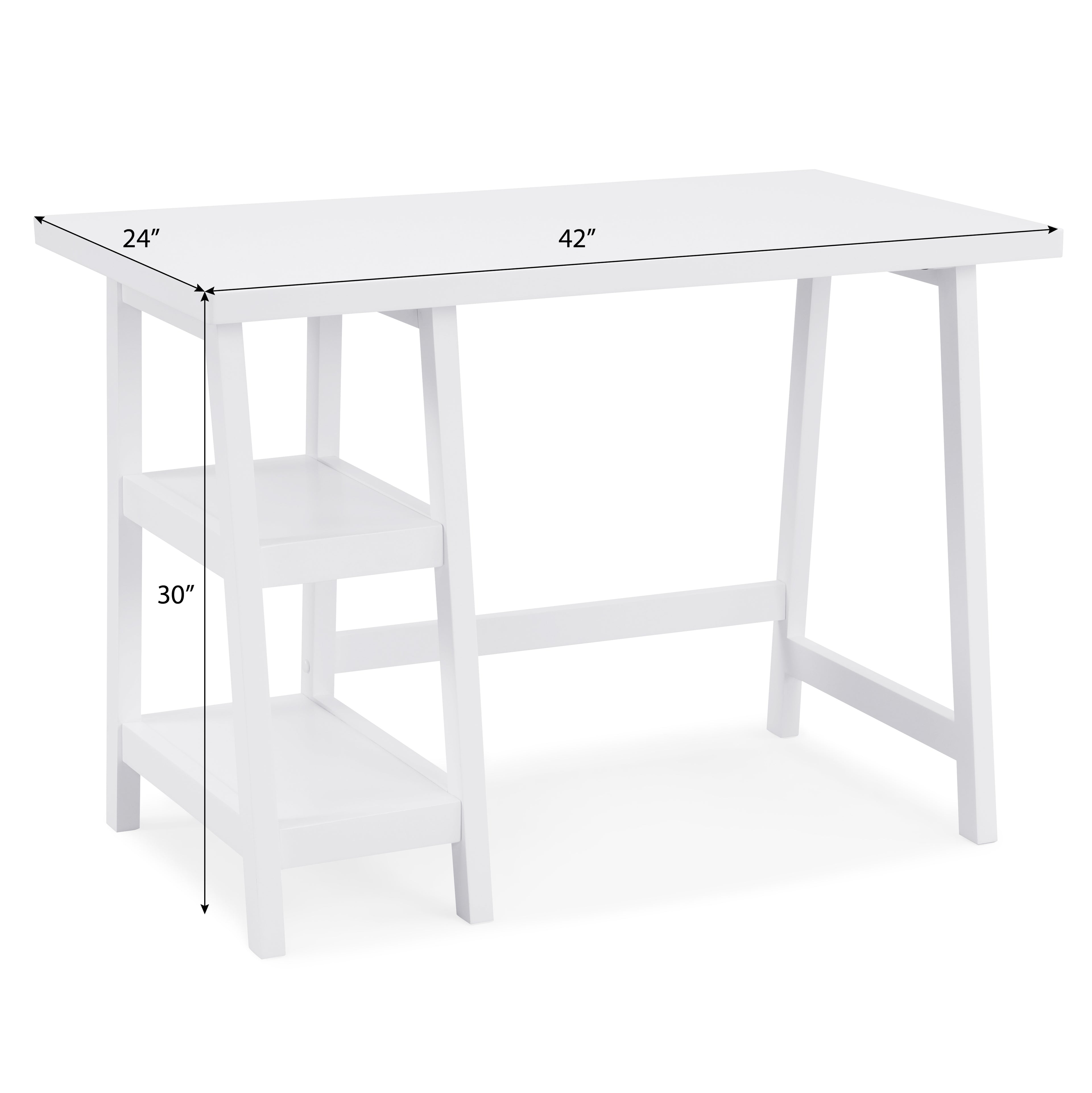 Contemporary Wood Writing Desk with Storage